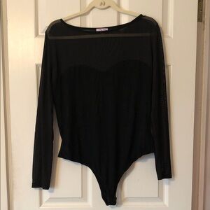 Pink Lily Black Long Sleeve Bodysuit